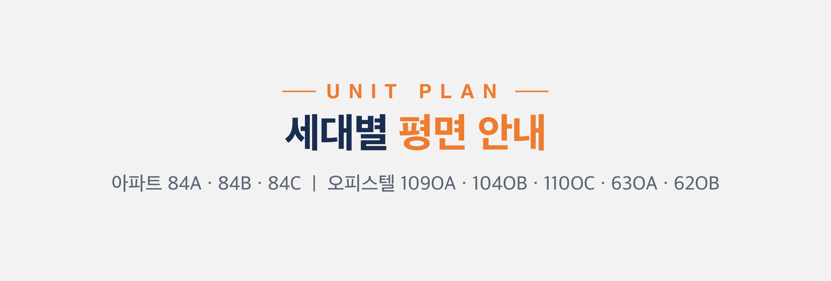 UNIT PLAN — 84A · 84B · 84C · 109OA · 104OB · 110OC · 63OA · 62OB